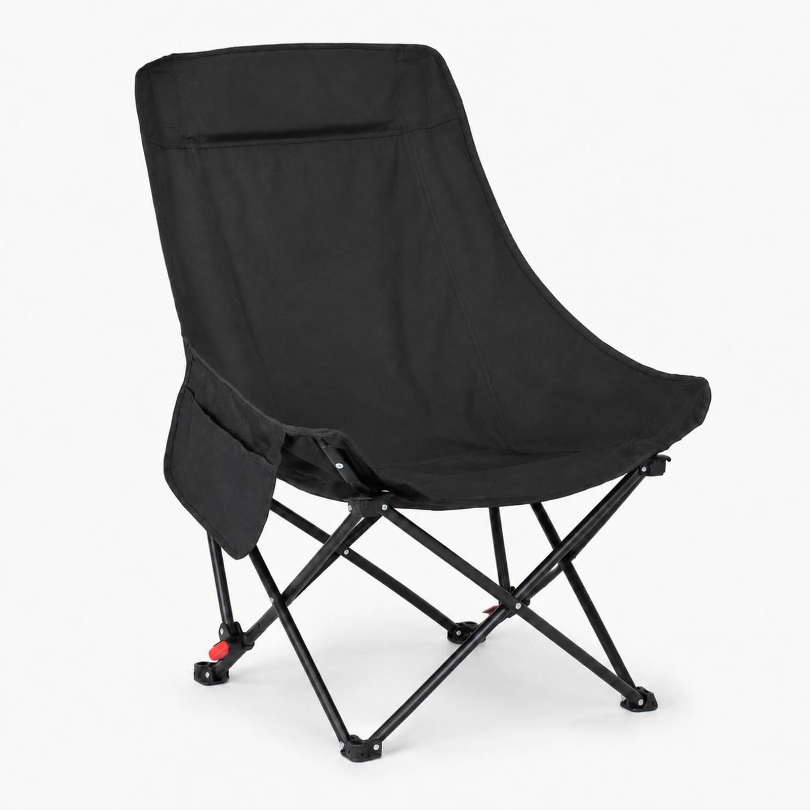 Campingstühle Erwachsene Strandstühle mit Verstellbarer Rückenlehne Camping(Black)