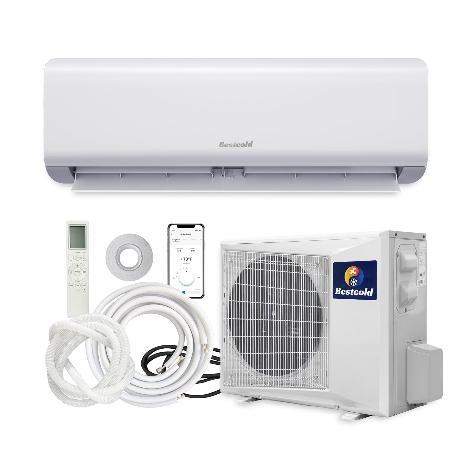 Amazon.com: BestCold 24,000 BTU Mini Split AC/Heater System Unit Inverter  Heat Pump, Wifi 208-230V Ductless Air Conditioner, 2Ton, 16ft Installation  Kits, Energy Saving Cool up to 750 Sq.Ft R410 Pre-Charged : Home
