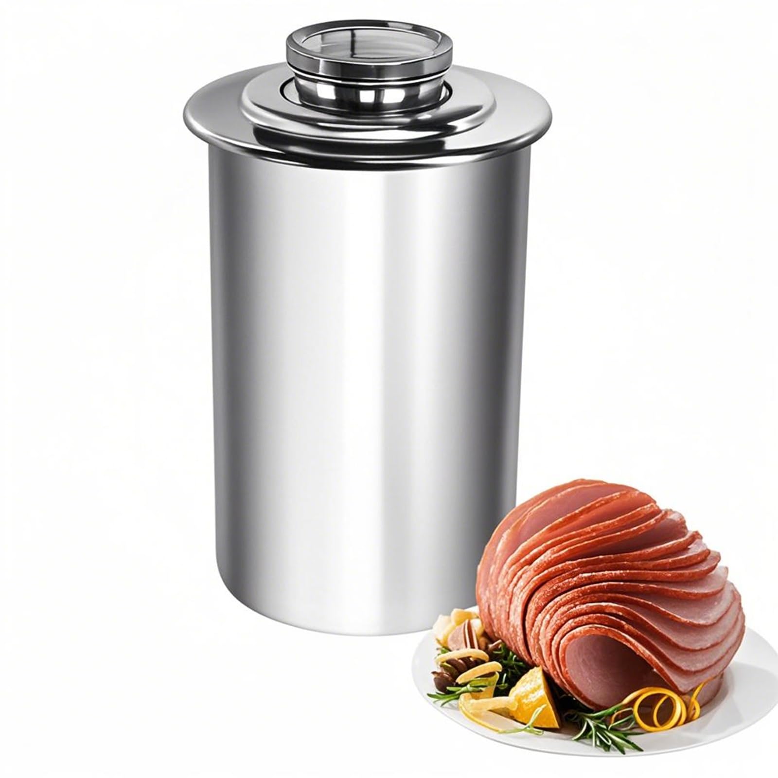 Joyeee Lunch Meat Press Mold for Deli Meats, 304 Stainless Steel Ham Press Maker with Thermometer for Making Healthy Homemade Deli Meat Sandwich, Seafood Poultry Patty Gourmet Cooking Tools