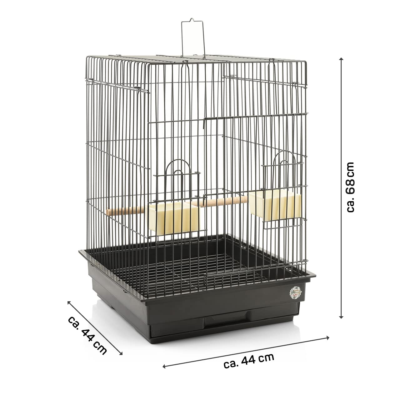 Montana Cages | Transportkäfig EOS ca. 44 x 44 x 68 cm Antik für Großsittiche & Papageien, Vogelkäfig für den Transport
