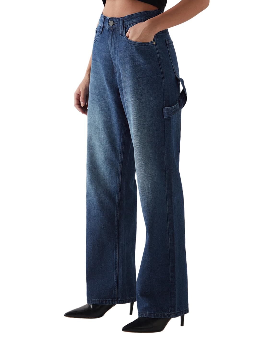 bewakoof Women's 100% Cotton Solid Wide Leg Jeans-picture-32