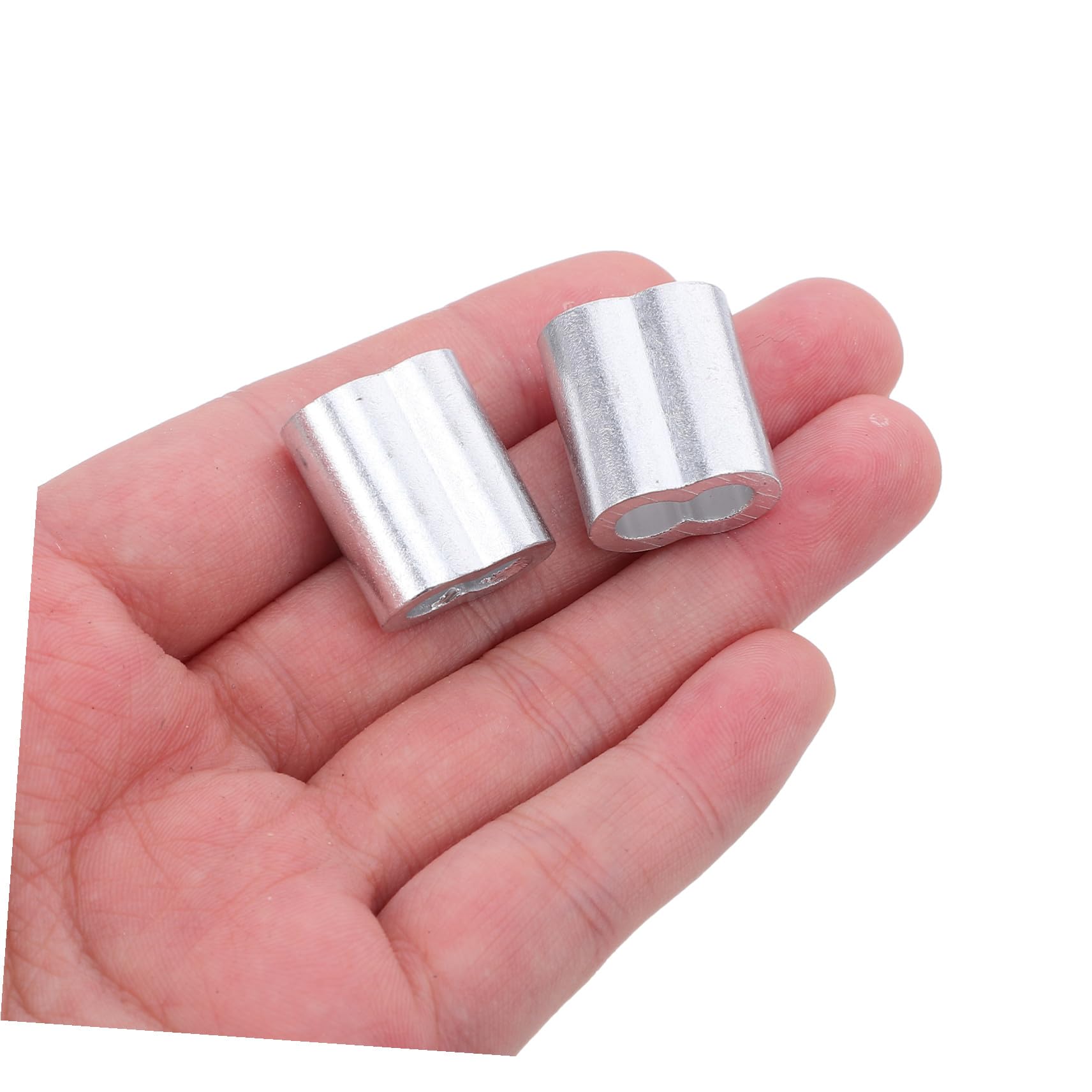 WOONEKY Morsetti per Funi Metalliche in Acciaio Inox Manicotto ad Anello di Crimpatura in Alluminio Elemento di Fissaggio per Attrezzatura di Traino Clip per Filo d Acciaio Redanella
