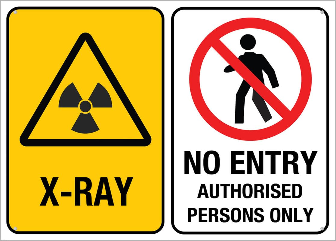 X-Ray No Entry Authorized Persons Only Aluminum Metal Sign 8"x12" Rust-Free UV Protected Waterproof Weatherproof Fade Resistant 4 Pre-Drilled Holes