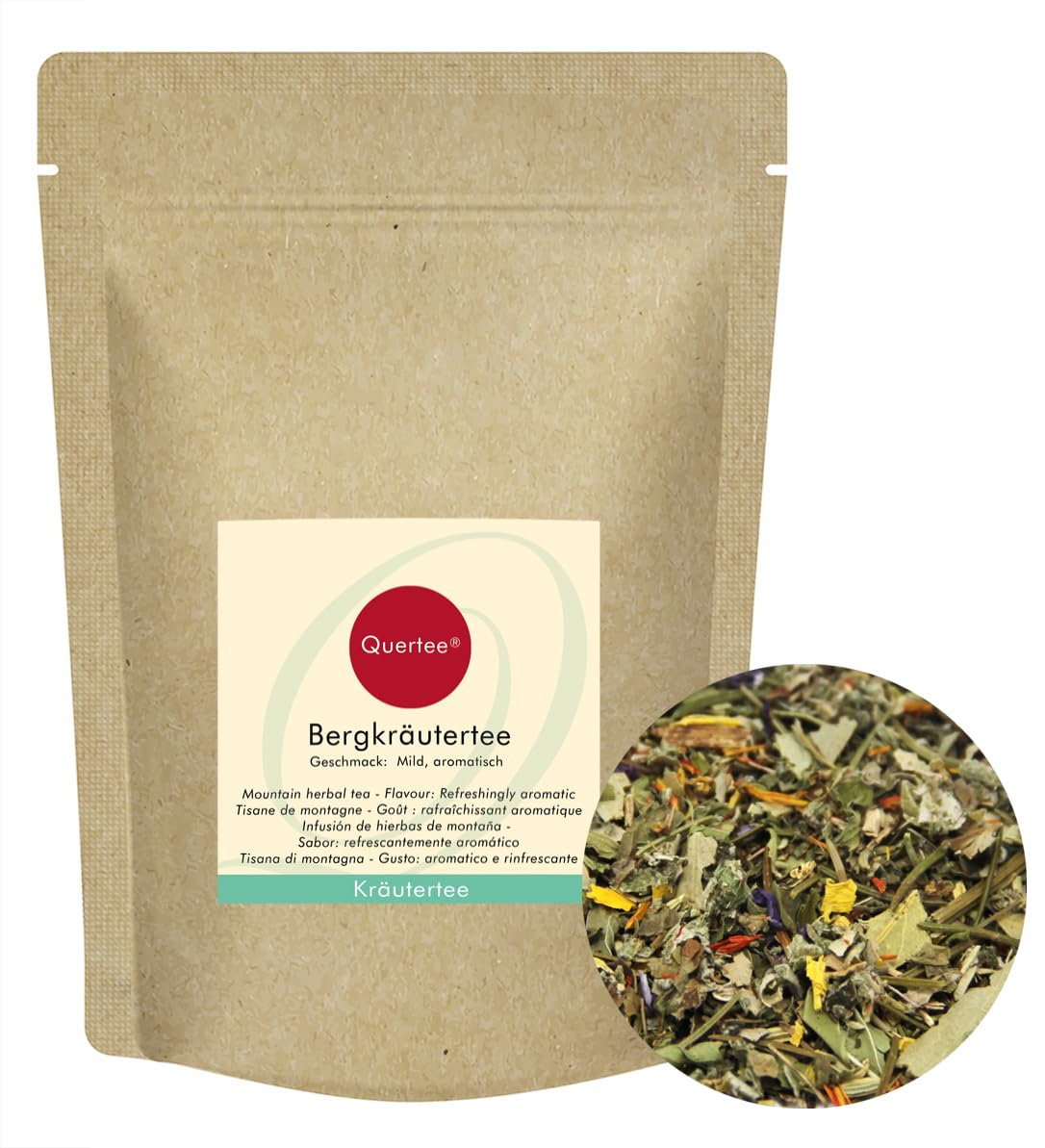 Té de hierbas de montaña - Té de hierbas alcalino con sabor aromático refrescante sin aromatizantes - 200 g Té alcalino de Quertee