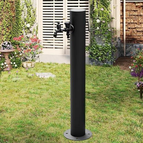 GXXINGIN Grifo de jardín de Columna Vertical cilíndrico, Fuente de hidratación Independiente para Exteriores, dispensador de Agua de Acero Inoxidable 304 para riego y Lavado (Altura: 86 cm/33,9 pulga