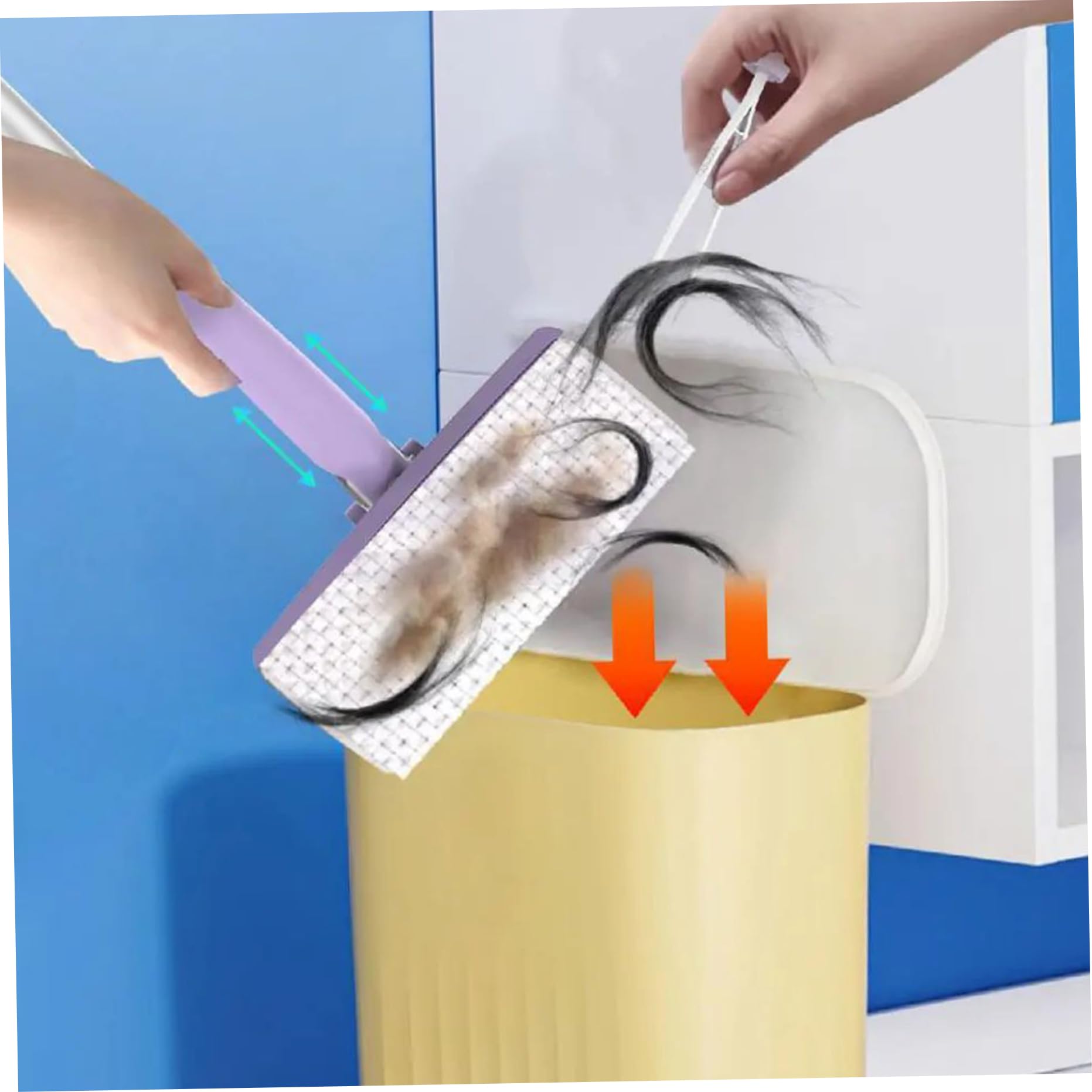 Mini Mop Lavapavimenti Automatico Mop, Mini Mop con Rotazione a 360°, Lavapavimenti a Mani Libere con Asciugamani, Kit di Lavaggio a Secco sospeso/424