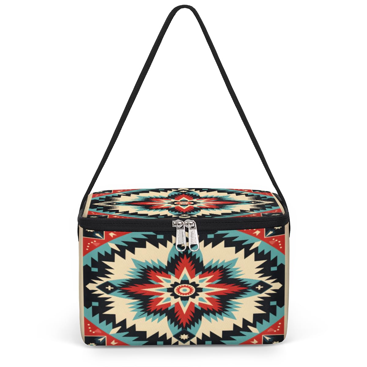 Art Abstract Flower Lunch Bags for Women Men 9 Cans, Hot & Cold Food Delivery Bag Insulated Grocery Bag Insulated Lunch Box Curved Shape Cooler Bag for Office Work Picnic Beach