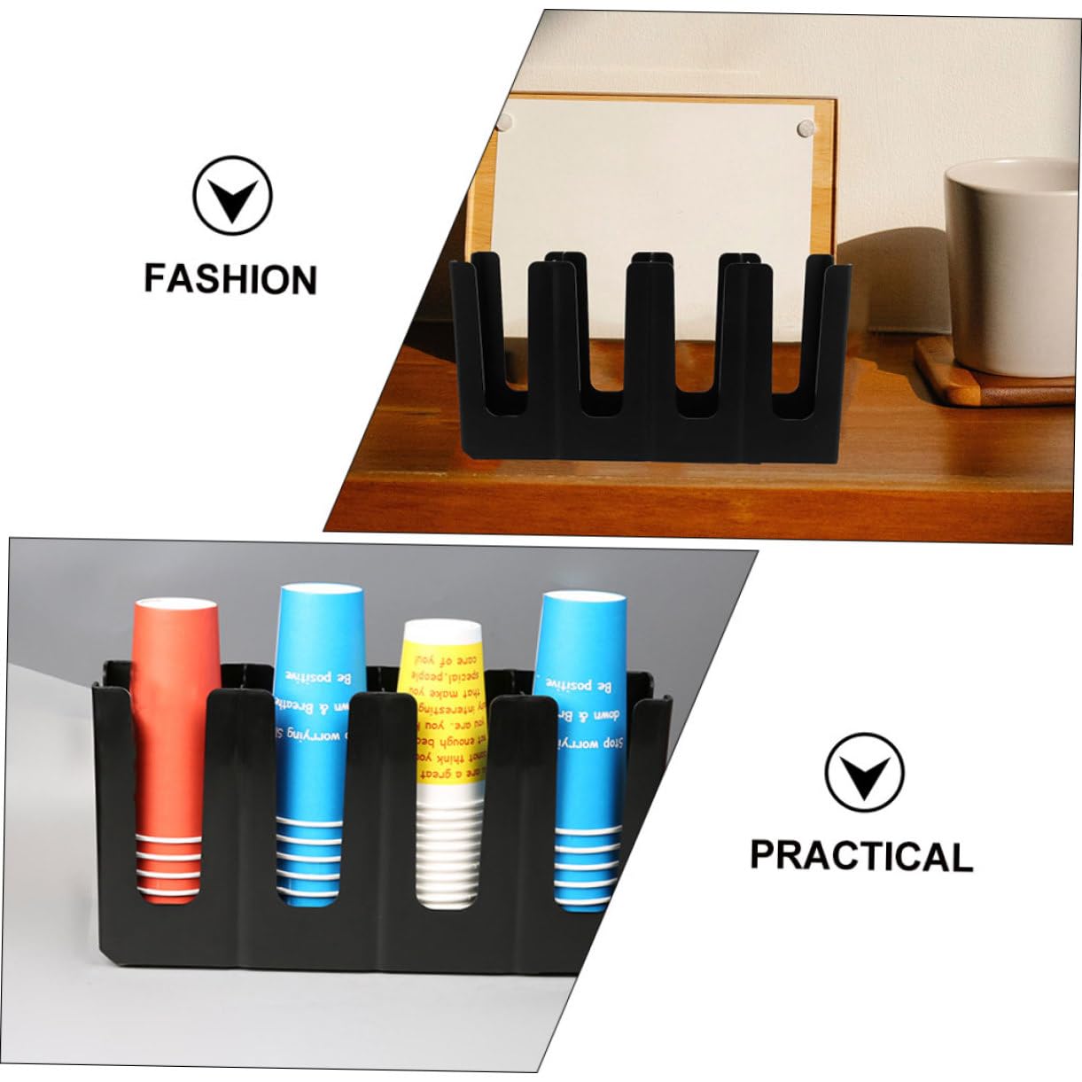 Plastik Becherhalter Papierbecherständer Fach Einweg Becherhalter Tragbar Leicht Papierbecher Aufbewahrung Organizer Minimalistisches Design