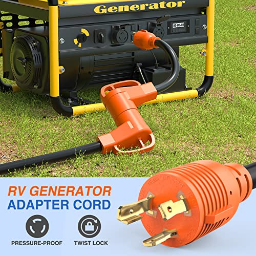 Image of Nilight RV Generator Adapter Cord 30Amp to 50Amp 3 Prong Pure Copper Heavy Duty Twist Lock Male Plug 10 Gauge Wire L5-30P 14-50R 30M /50F for RVs Camper Caravan Van Trailer