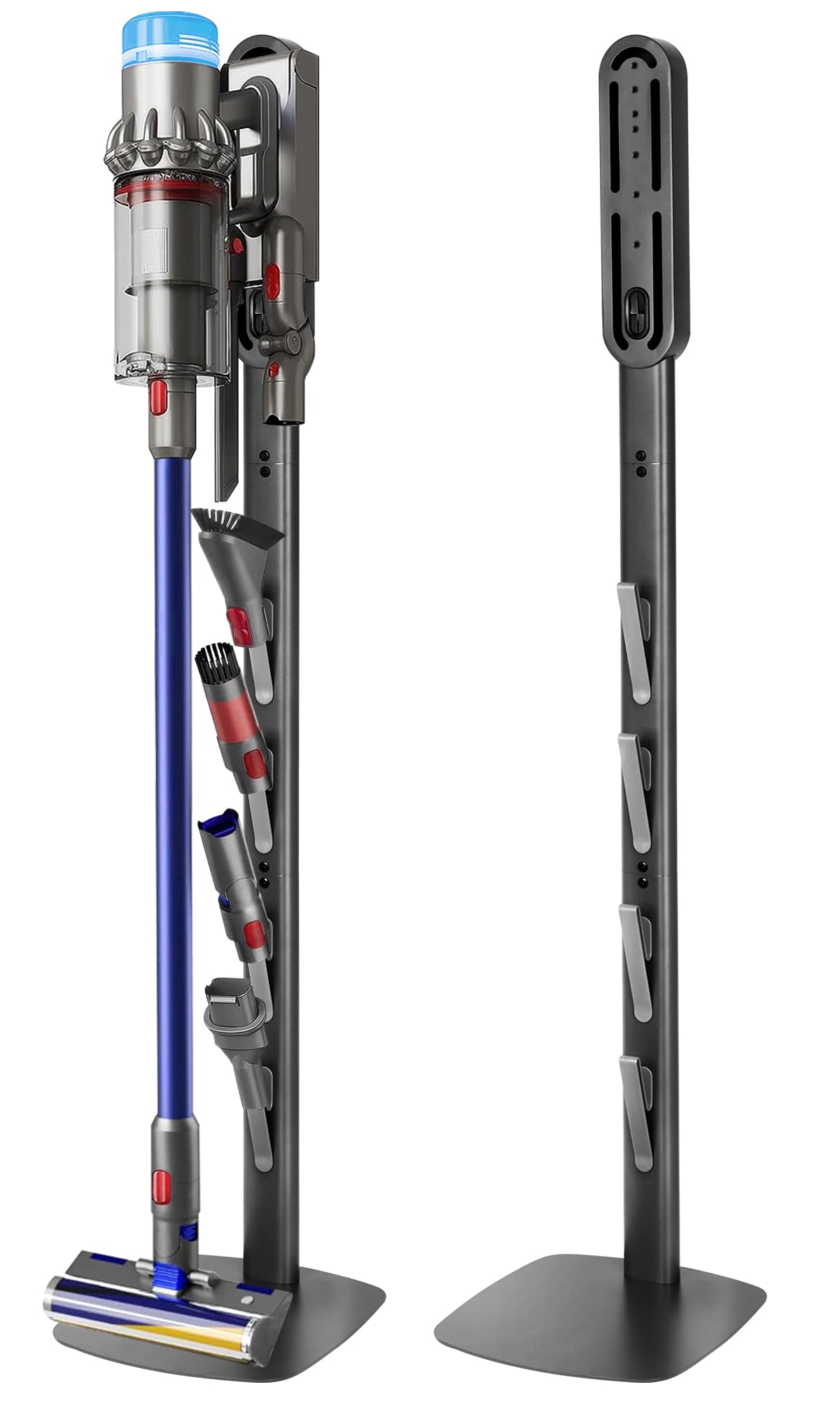 FrontLine - Supporto per aspirapolvere per Dyson Gen5, V8, V15, V12, V11, V10, V7, V6, in metallo, stabile, senza fori, da pavimento, organizer salvaspazio con 4 ganci per aspirapolvere Dyson cordless