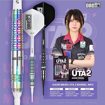 one80 三浦歌織 UTA ダーツ ONE80】Uta ウタ ブラック 2BA20g 三浦歌織選手 ダーツ バレル