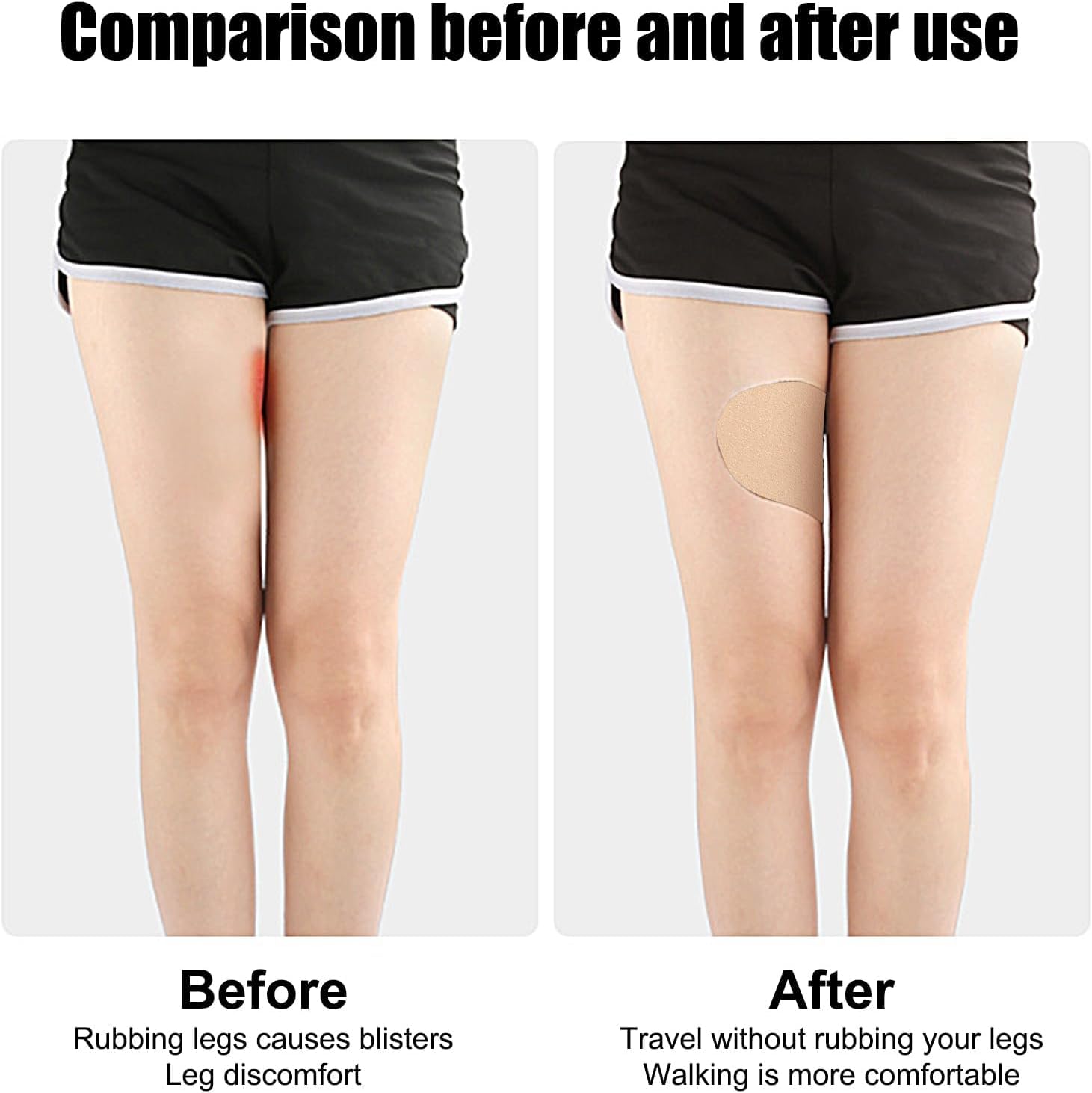 Parches antirozaduras para muslos 10 piezas almohadillas anti-fricción protección corporal mujer resistentes fricción entrenamiento