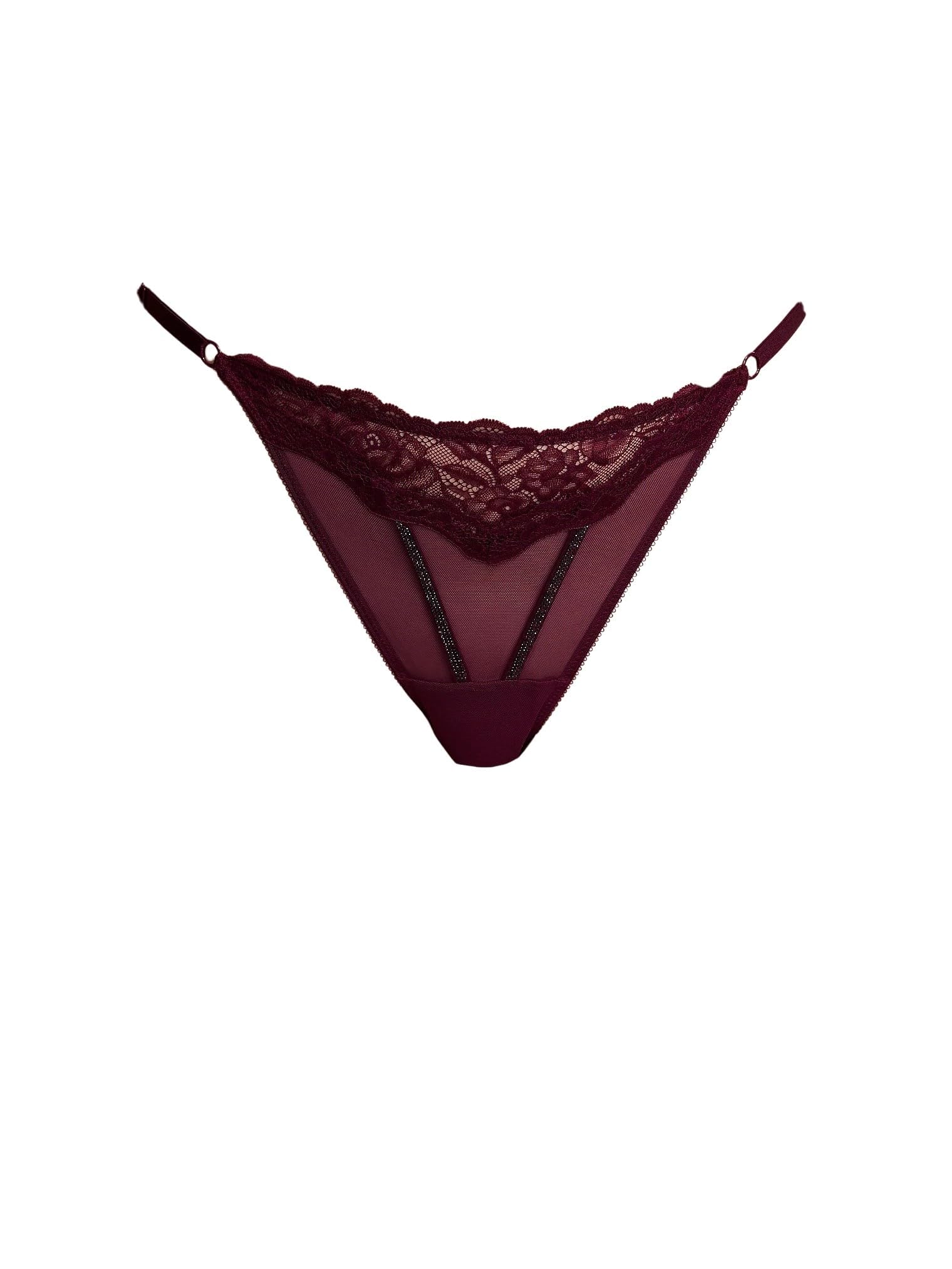 Victoria's Secret Stringa regolabile con strass, trasparente, brillante, colore: marrone