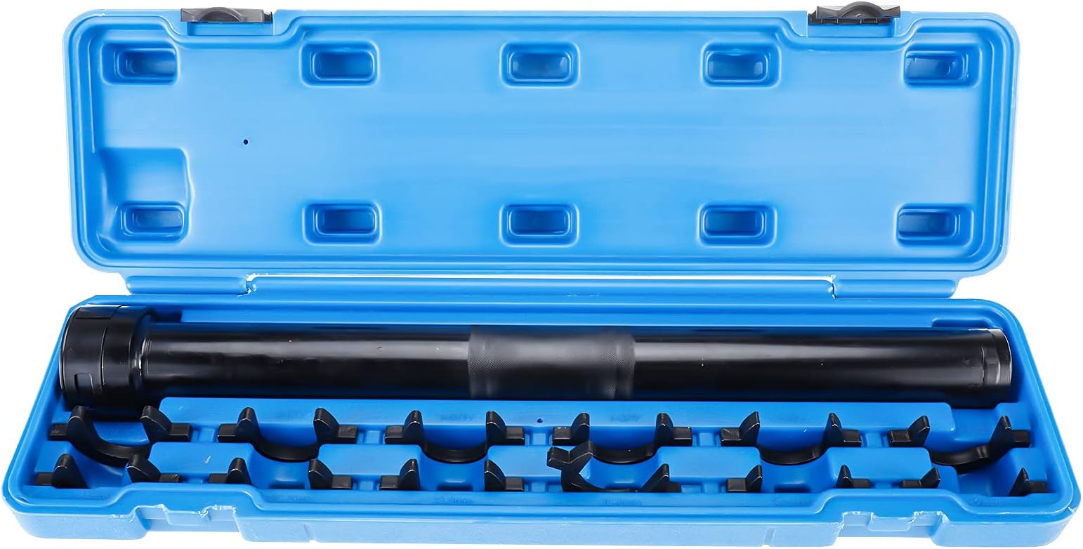 KUNTEC Inner Tie Rod Removal and Installation Tool Kit SAE and Metric Sizes with 12 Crowfoot Adapters