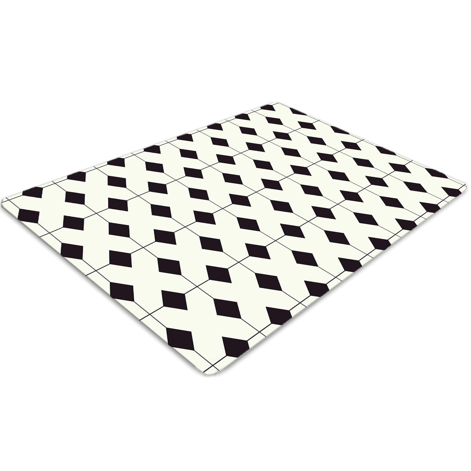 Tapis de chaise antidérapant et imperméable en PVC motif géométrique