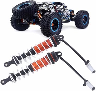 ZD Racing DBX07 1/7 RC カー用 RC リアショックアブソーバー、アルミニウム合金ショックダンパー、CNC 加工された高さ調整可能なダンピングシステム、高弾性スプリング付きでスムーズなオフロードを実現