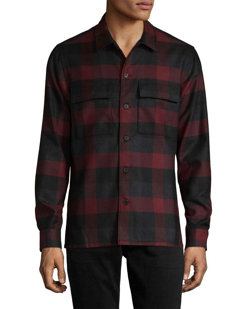Men's Buffalo Plaid Shirt Jacket Button Down Shirt