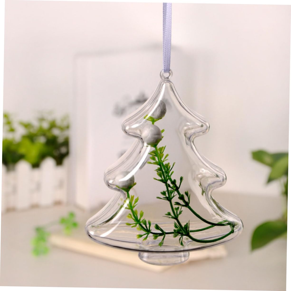 Cabilock 40 Piezas Bolas de decoración del árbol de Navidad Bola de Adornos rellenable Transparente de Navidad Bola de Adornos de Fiesta Transparente Manualidades navideñas Christmas Lights
