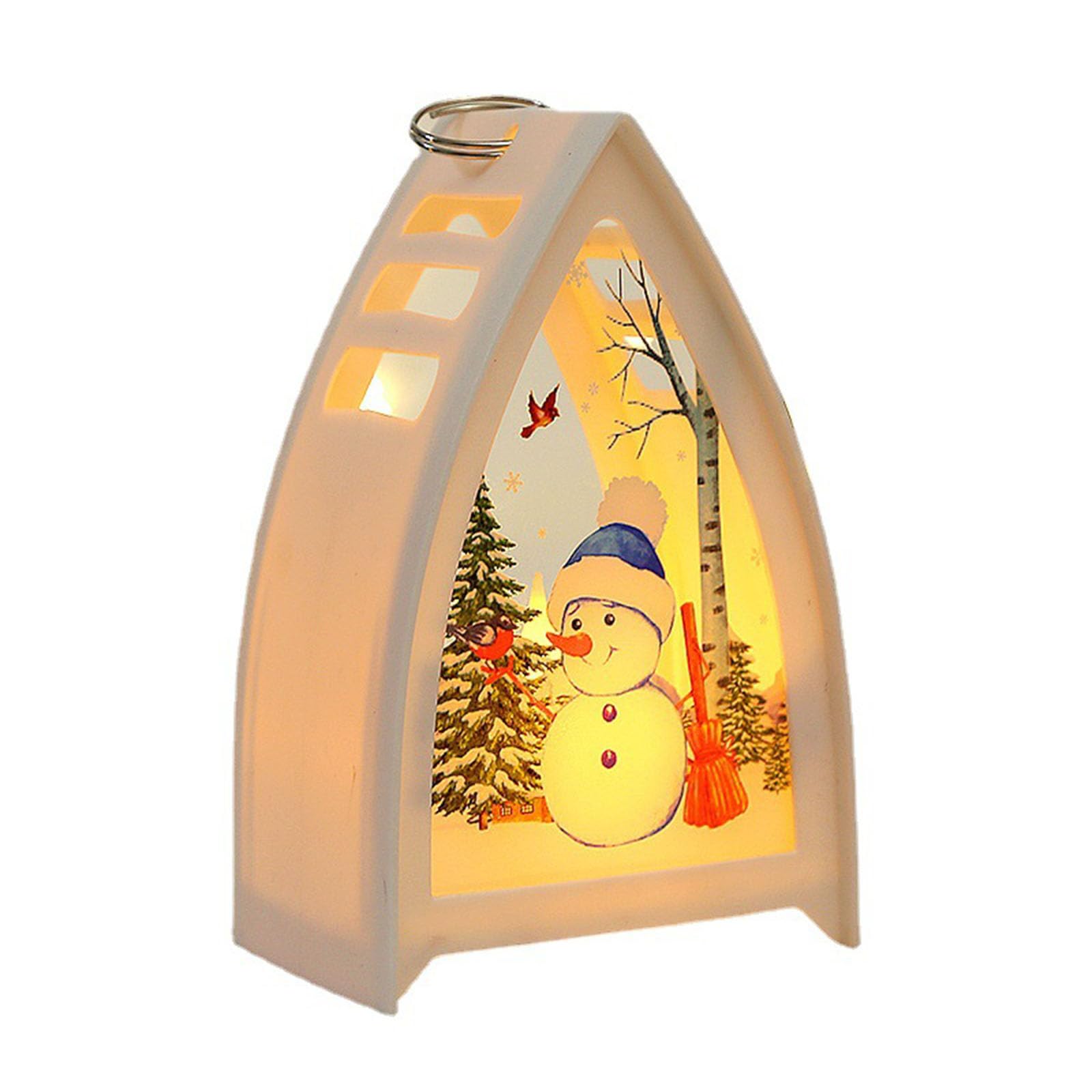Elnwnnkc C Elnwnnk Holiday Hristmas Theme Flameless Andles Snowflake Pattern Led Andles For Party Decor Night Light Santa Night Light