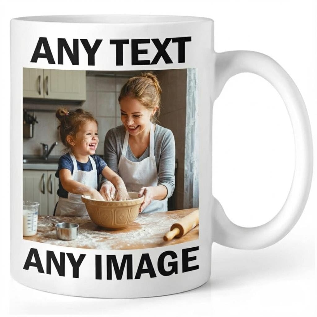 Personalised Photo Mug Custom Cup | Add Your Own Picture, Logo or Text | Gift Mug for Birthday, Family & Friends | Microwave & Dishwasher Safe | Quality Print, Hot Drink Safe | 11 oz White Mug