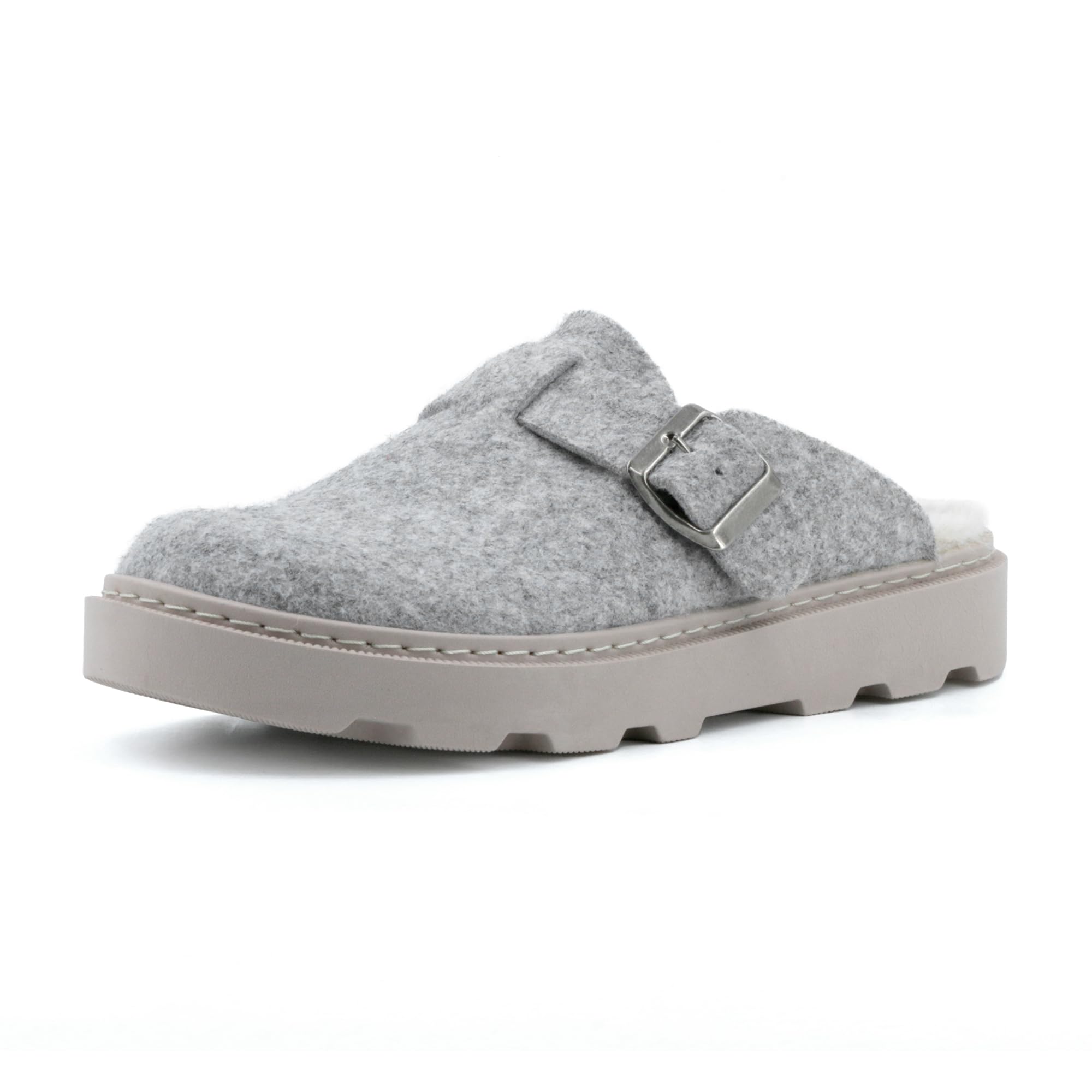 JOMIX Damen Hausschuhe Winter Clogs Warme Pantoffeln Filzclog mit Schnalle Slippers Gefüttert Puschen Indoor Outdoor