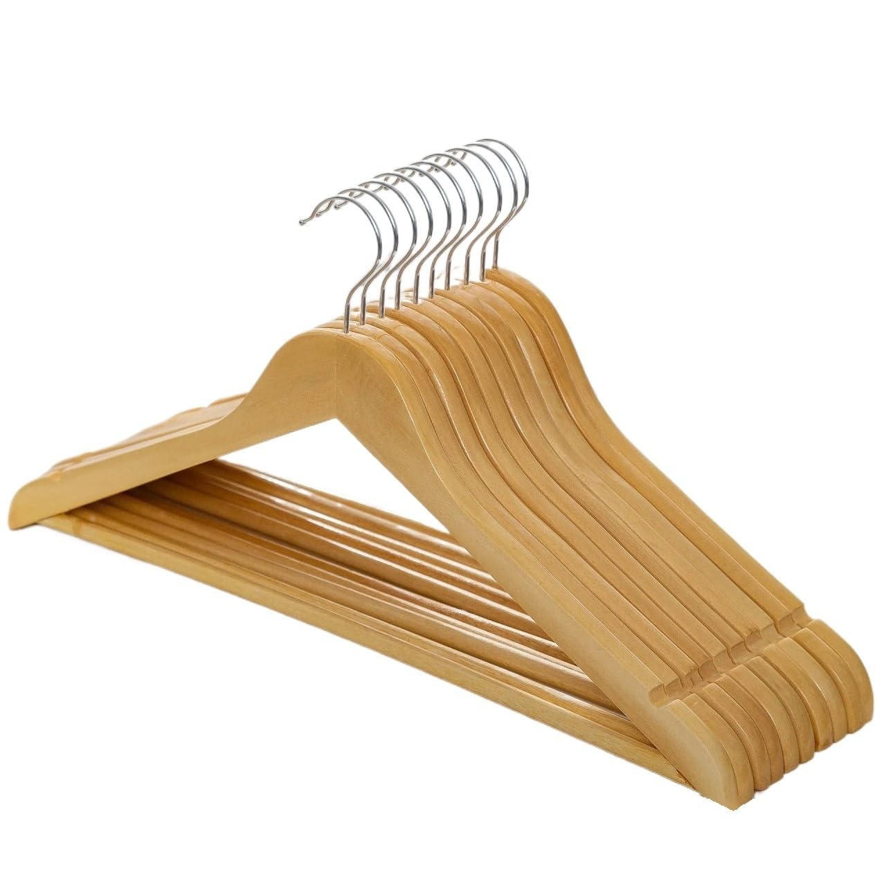 Wooden Hangers 5pcs Wood Hanger Pants Clip Wardrobe Hangers Wooden Coat Hangers