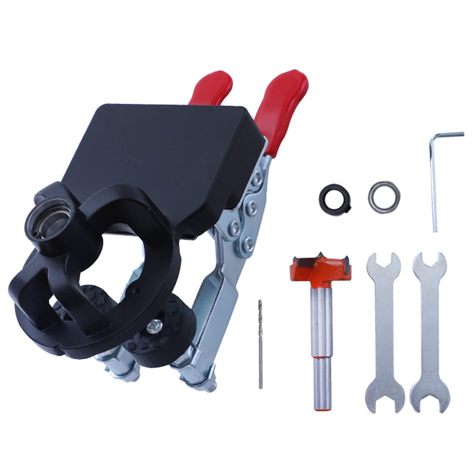 Buxuaaaa Compact Hinge Hole Drilling Guide 35Mm Hinge Jig Kit Concealed Woodworking Hole Puncher For Kitchen Cabinet Doors Hinges Drilling Guide Locator