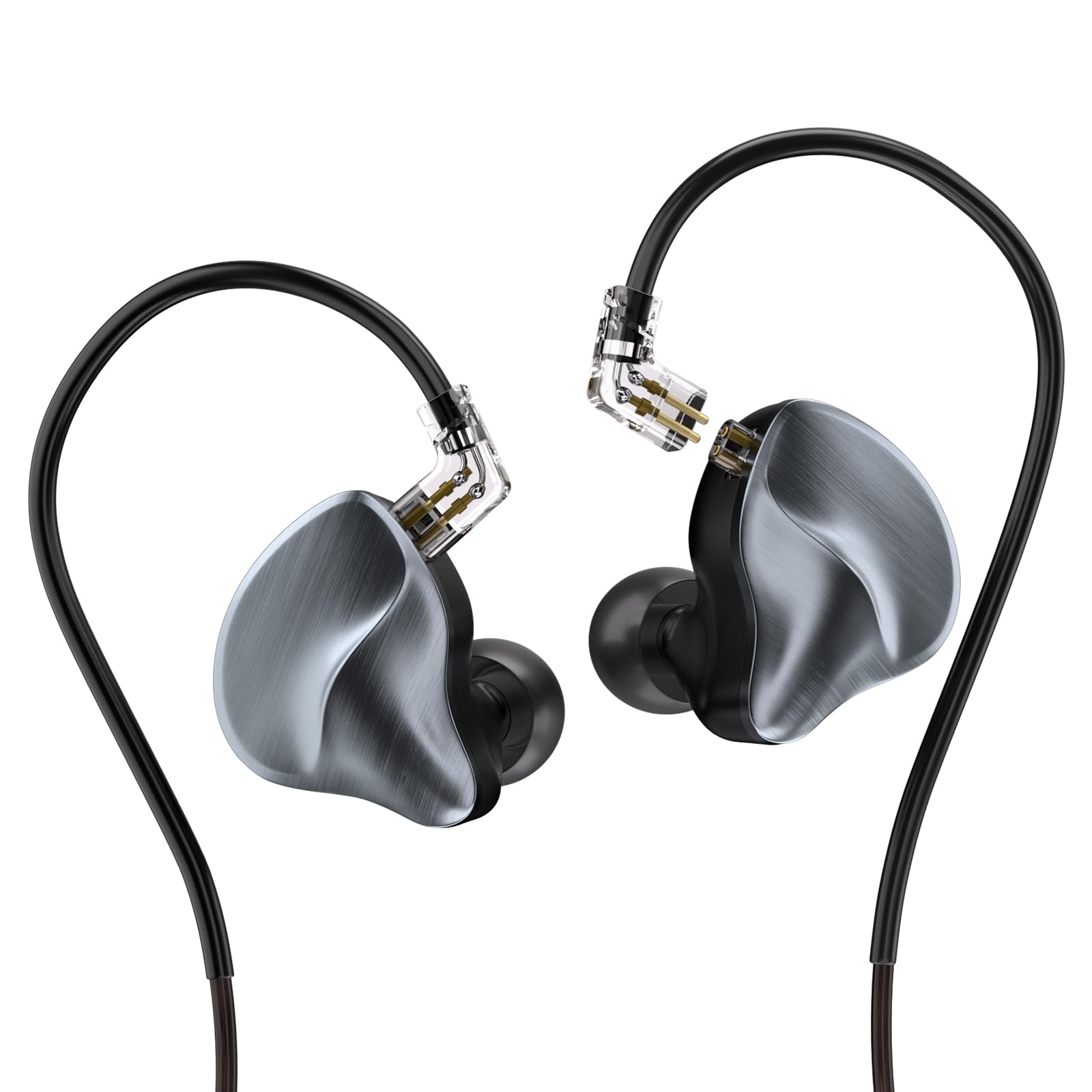 in Ear Monitors Earphones Wired IEM Headphones Without Microphone,1DD+1BA HiFi Bass,4N OFC Detachable Cable,Noise Isolating Earbuds for Musicians,Singers,Studio,Gaming,Stage Monitors,DJ,PC,PS5