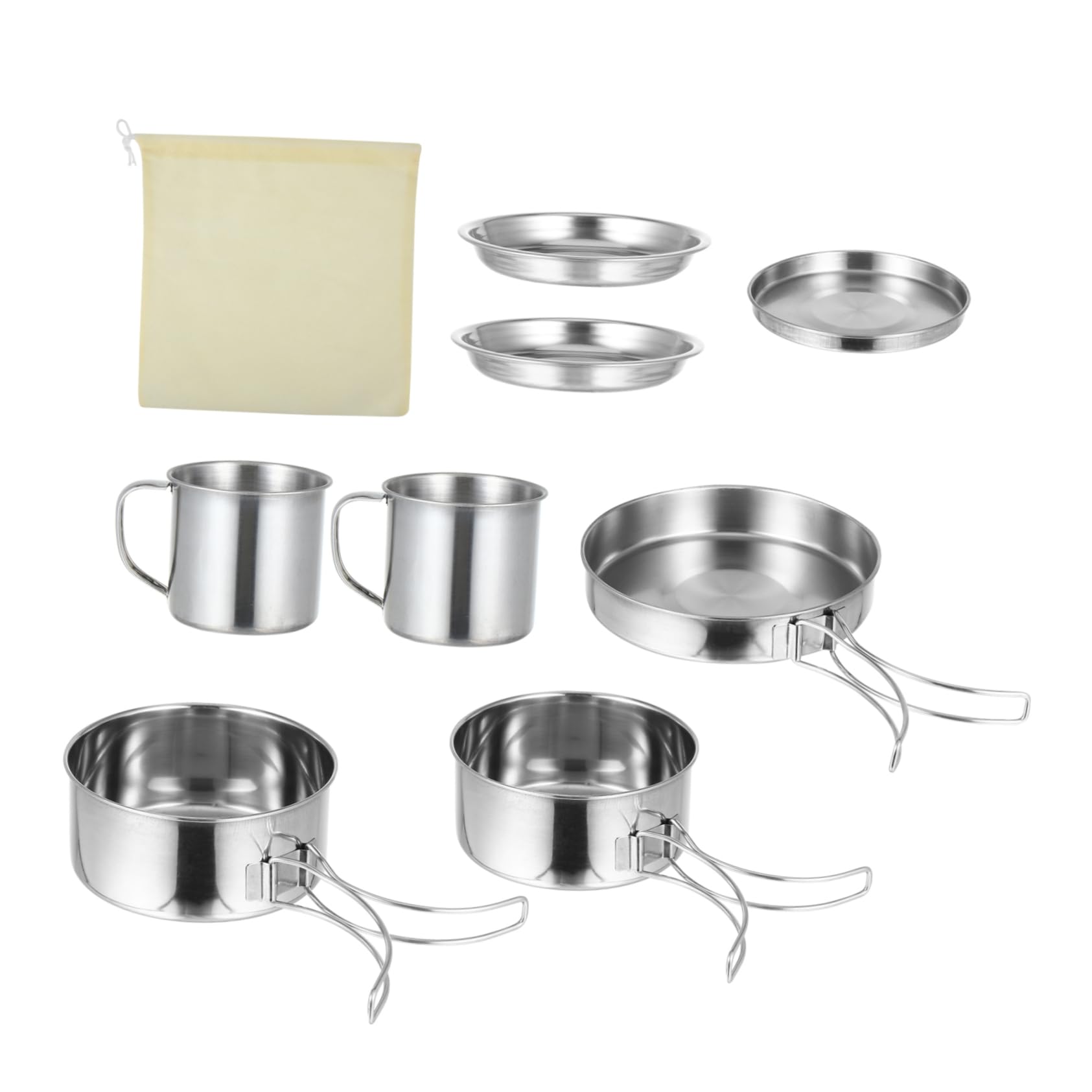 Kit de Utensilios de Cocina Acero Inoxidable para Acampar 8 Piezas