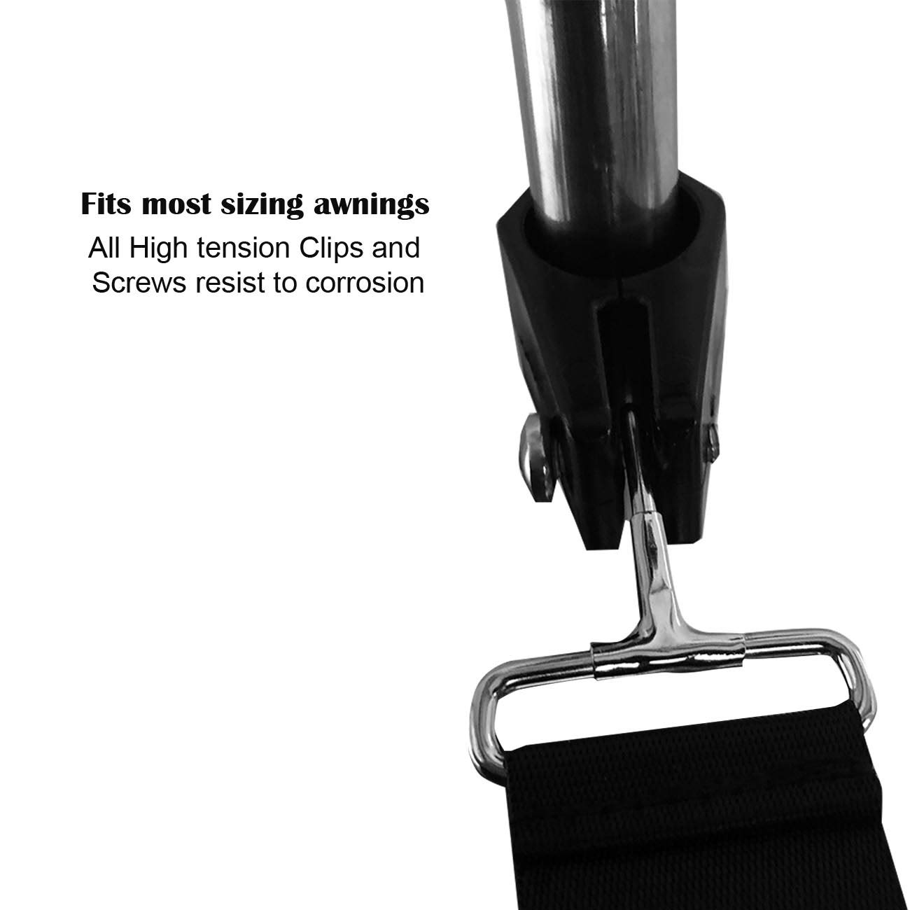 Genleas 2 Packs Adjustable Boat Bimini Top Straps with Double Snap Hook