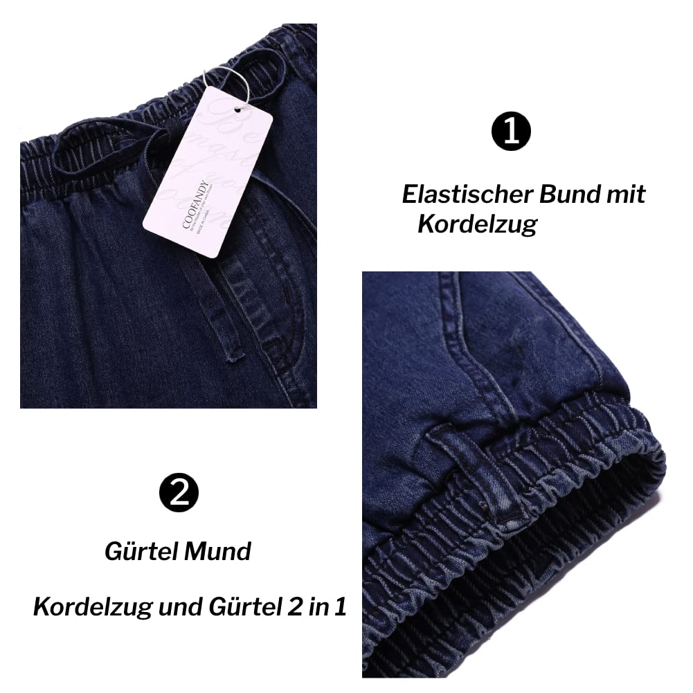 COOFANDY Męskie dżinsy proste spodnie jeansowe ze stretchem i wsuwanymi spodniami, stylowe spodnie, gumowy ściągacz ze ściągaczem, kieszenie cargo dla mężczyzn