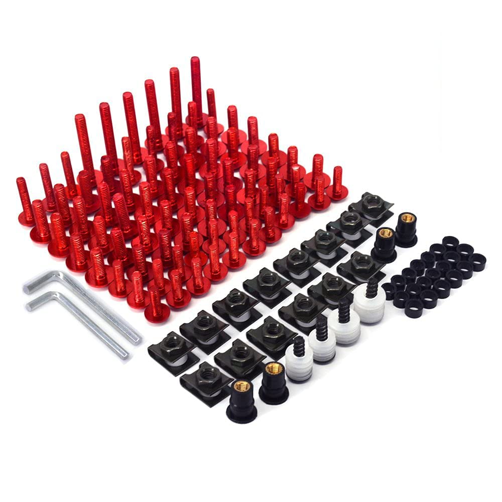 Kit completo di bulloni, viti, dadi e clip di fissaggio universali per carrozzeria per il parabrezza delle moto in alluminio billet lavorato a macchina a controllo numerico