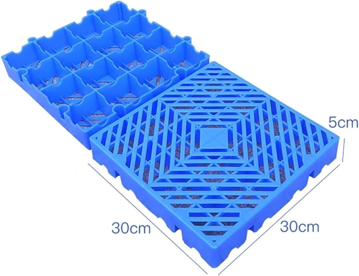 Pallet in polietilene Pallet in plastica Pallet di trasporto inseribili Pallet in plastica leggeri for l'industria dello stoccaggio in magazzino Vassoio resistente all'umidità(Blue-2pcs)