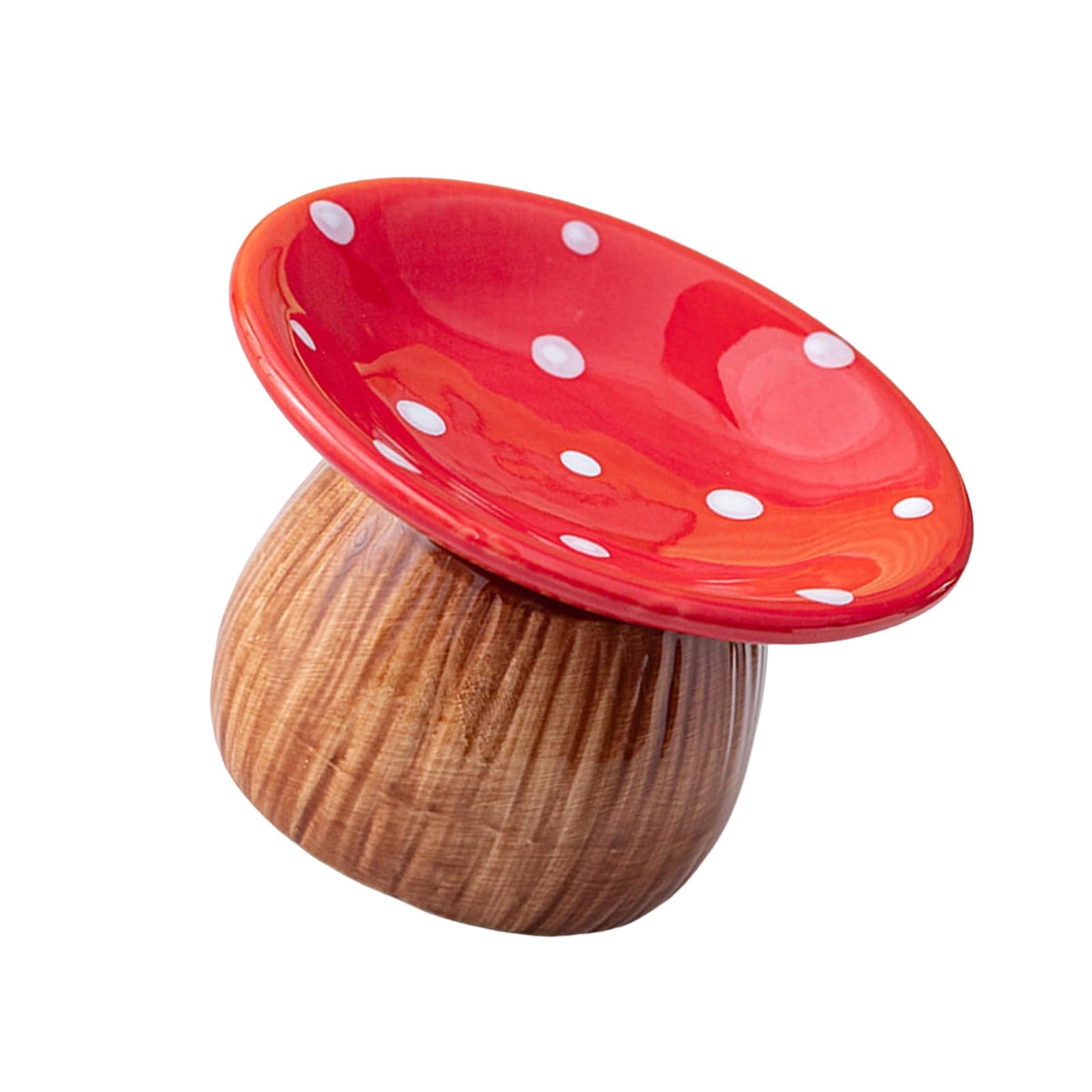Msioytog Decorative Jewelry Catchall Ceramic Mushroom Tray 4.49 Inch Organizer for Dresser Bedside Desktop Accessory Use Ceramic Trinket Holder