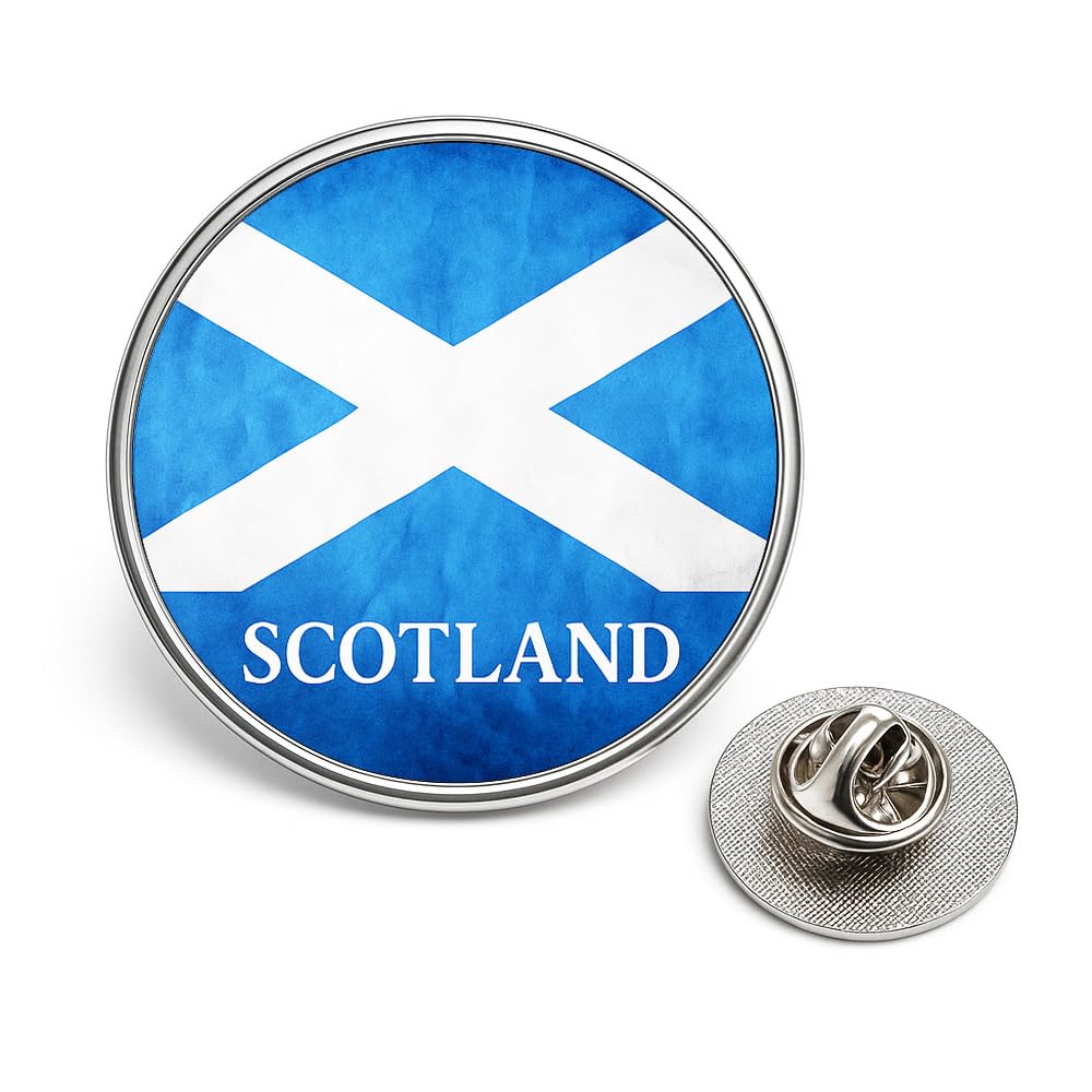 Scottish Pin Badge Scotland Flag Highland Cow Funny Scottish Sayings Pins Metal Lapel Badges for Scots Scottish Gift Souvenir Clan Tartan Designs Keep the Heid Stay calm Lion (Flag Scotland)