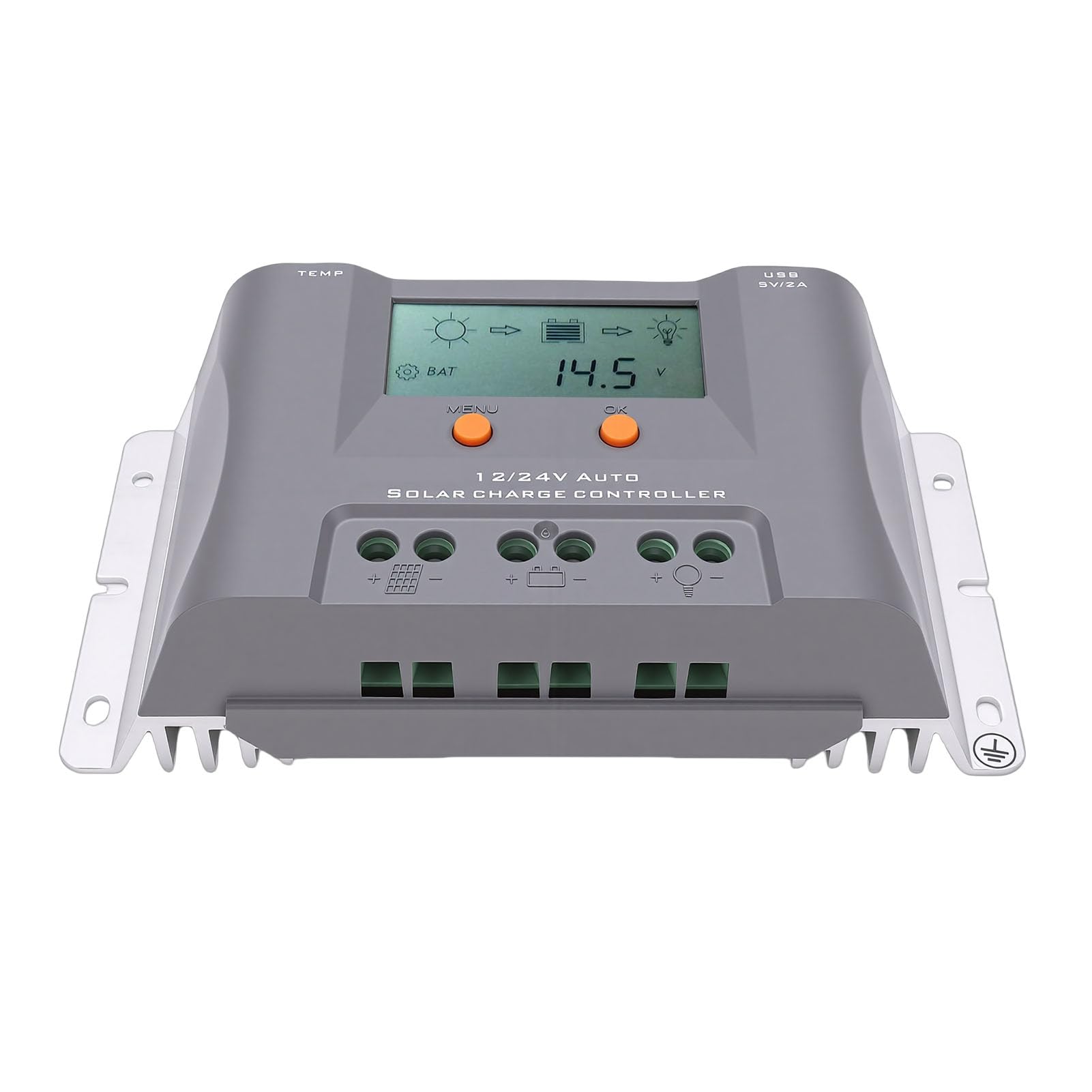 Alomejor Regolatore di Carica Solare 40A con Display LCD