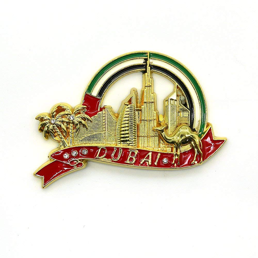 Dubai Skyline Design Ref Magnet Gold