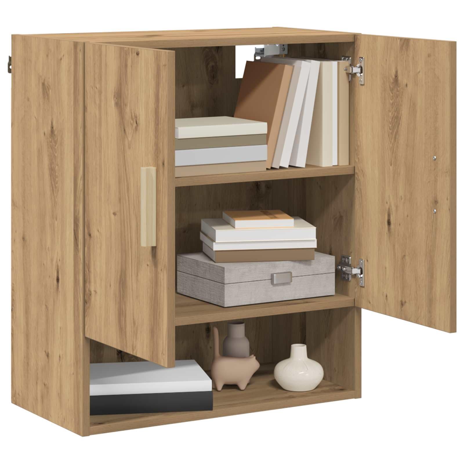 vidaXL Armario de Pared Roble Artesanal 60 x 31 x 70 cm, Soluciones de Almacenamiento Elegantes, Mueble de Pared Rectangular, Organizador Compacto para Decoración de Sala