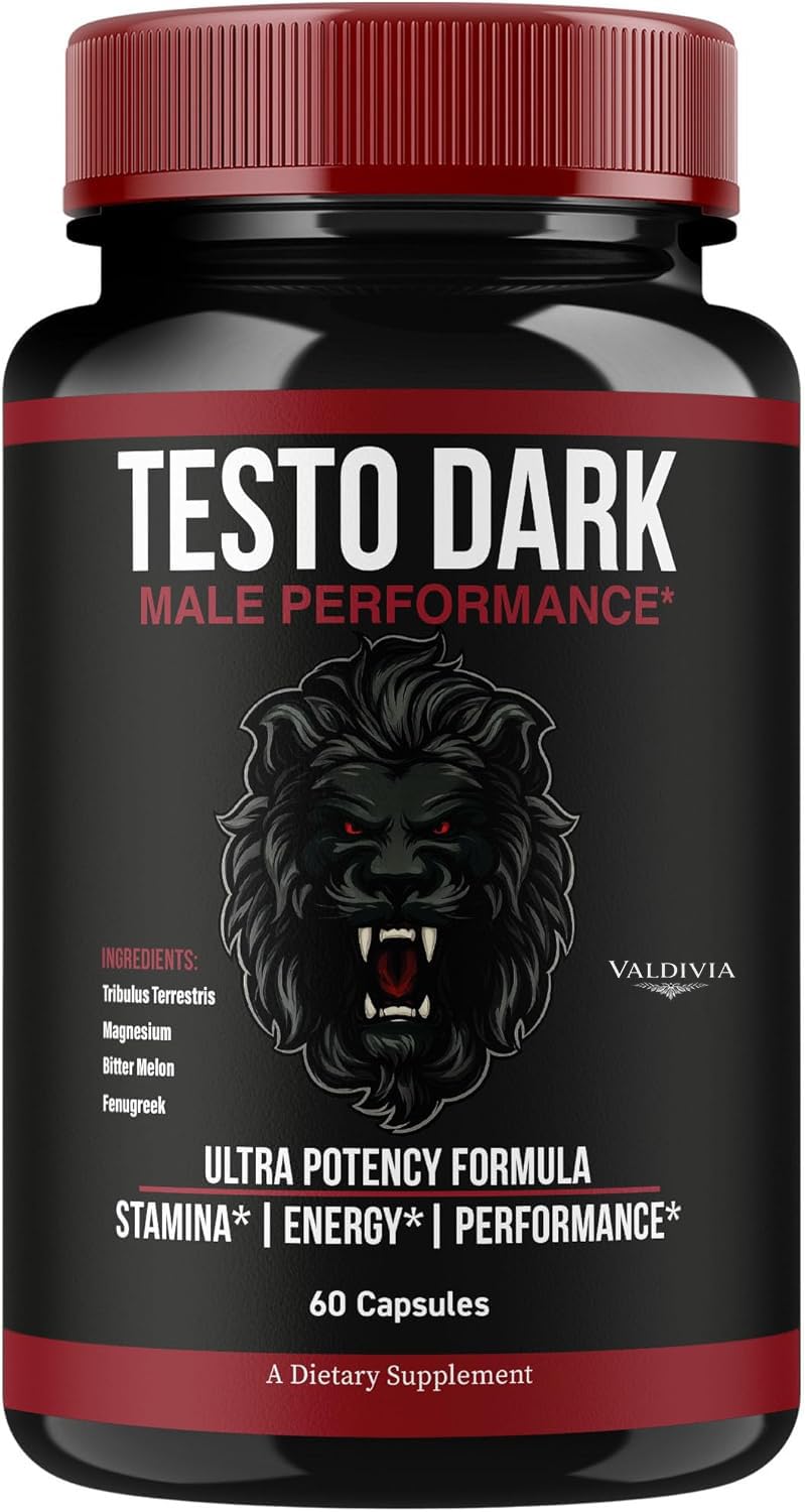 TestoDark - Official TestoDark Premium Advanced Formula Capsules Supplement Support - Maximum Strength, Daily Multivitamin for Overall Health & Wellness, 60 Capsules for 1 Month