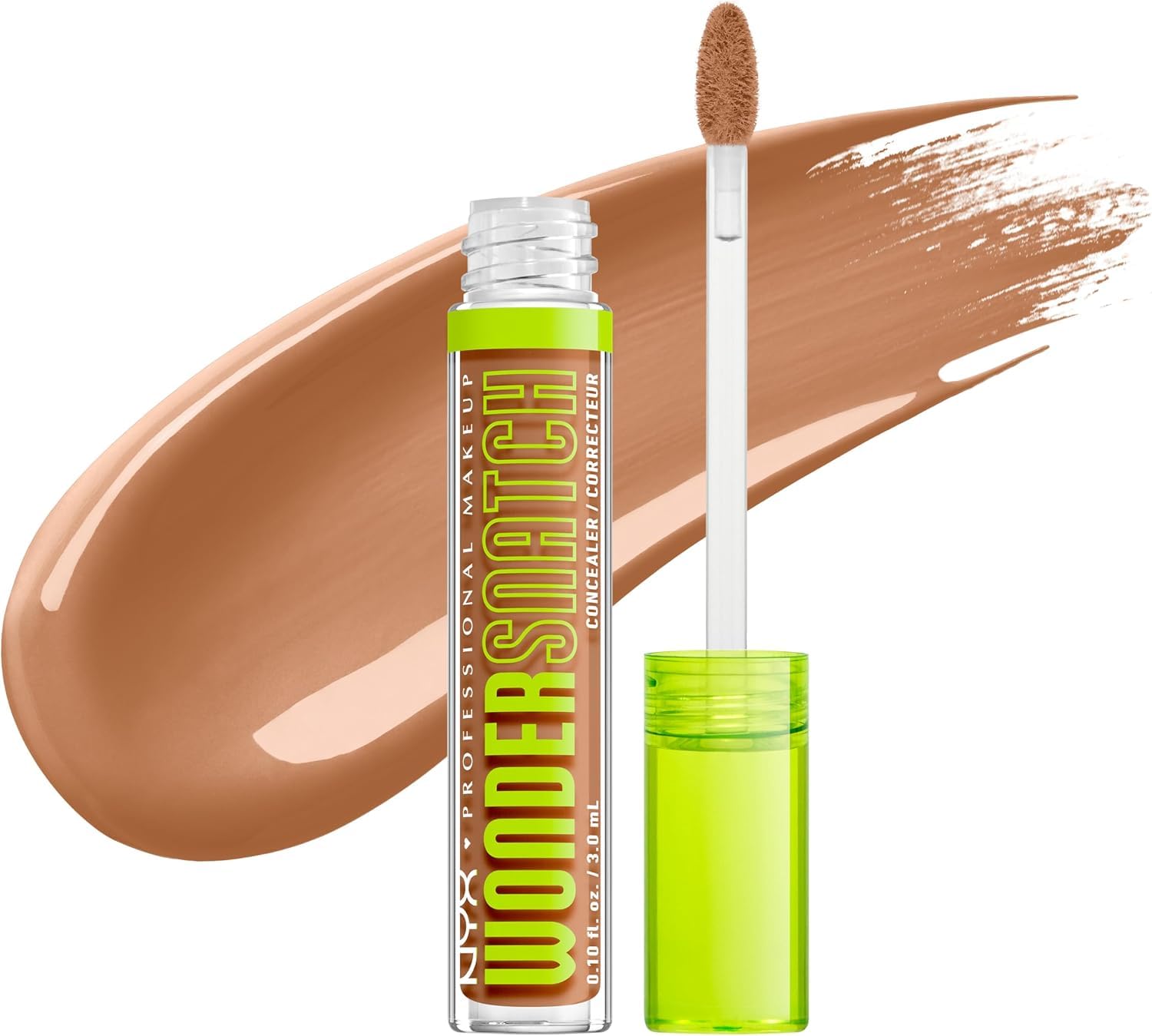 NYX Professional Makeup Wonder Snatch 4 in 1 Concealer, Liquid Concealer, Highlighter, Contour & Sculptor, Up to 24h Hydration Full Coverage, Waterproof Wear, Shade: Cinnamon