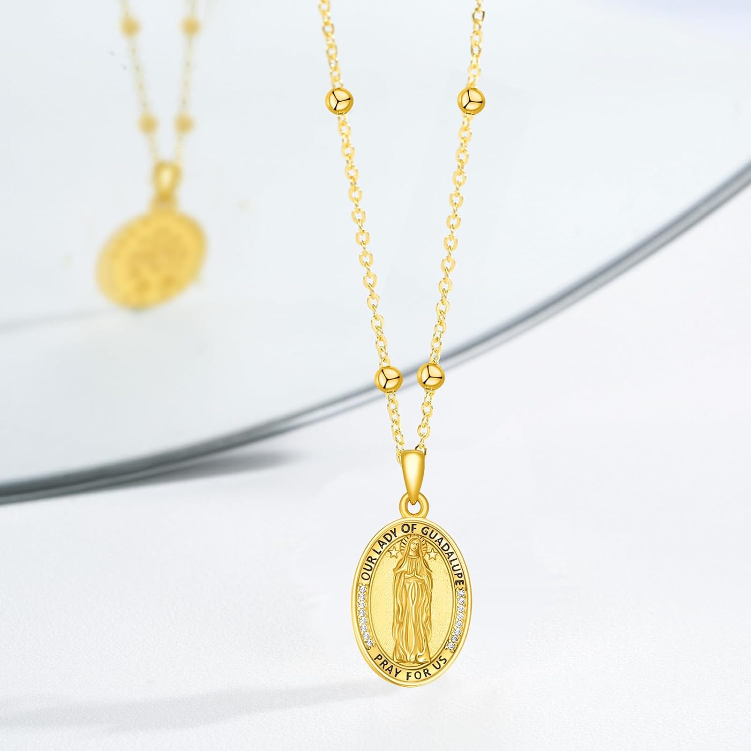 Triple Moon Goddess/Virgin Mary Necklace 925 Sterling Silver Greek Goddess Hekate Pendant Necklaces Protection Amulet Moon Sun Pentagram Jewelry for Women - Image 5