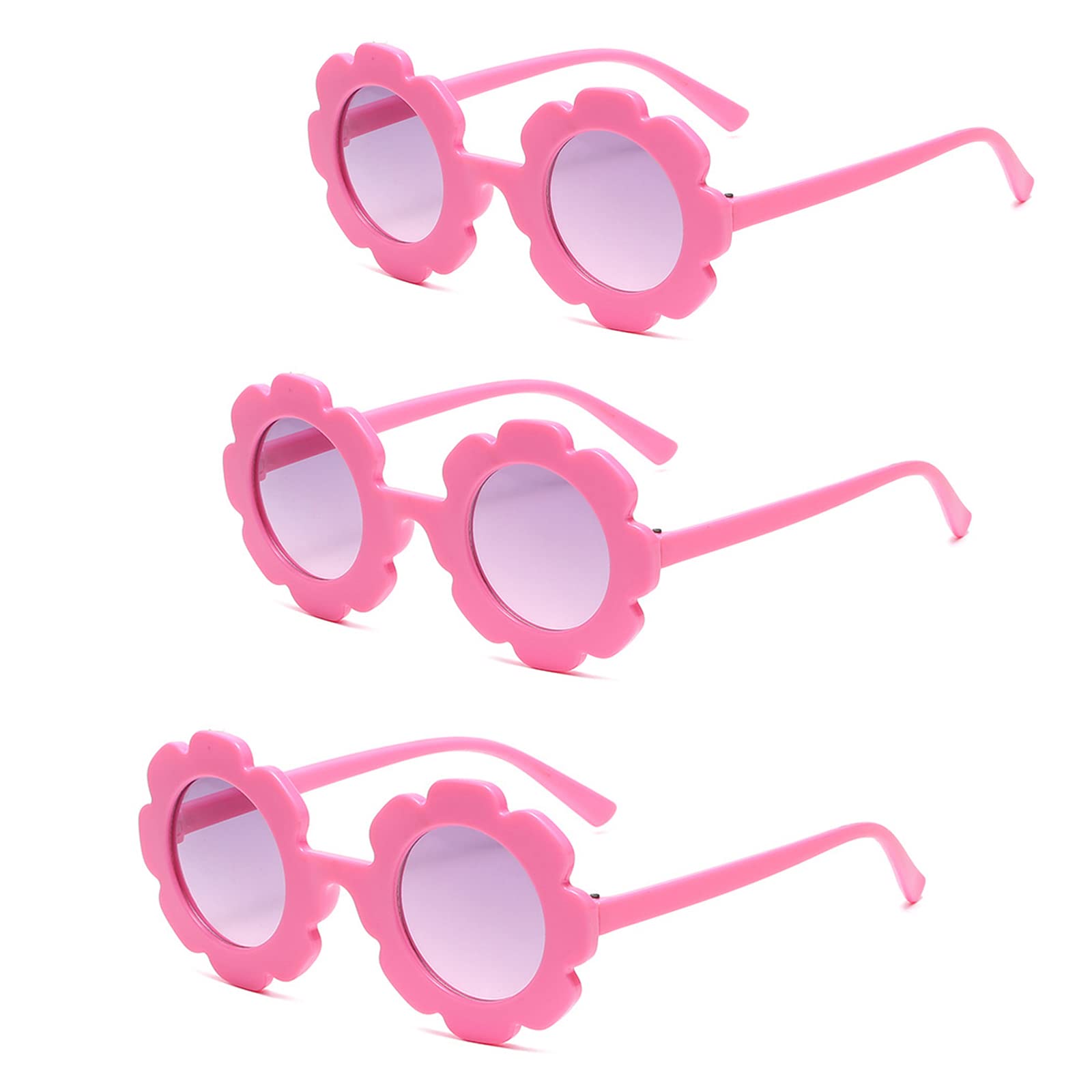 JieJieko Kids Round Flower Sunglasses Girl flower Shaped Sunglasses Cute Kids Eyewear for Pool Beach Outdoor Age 2-10 Years