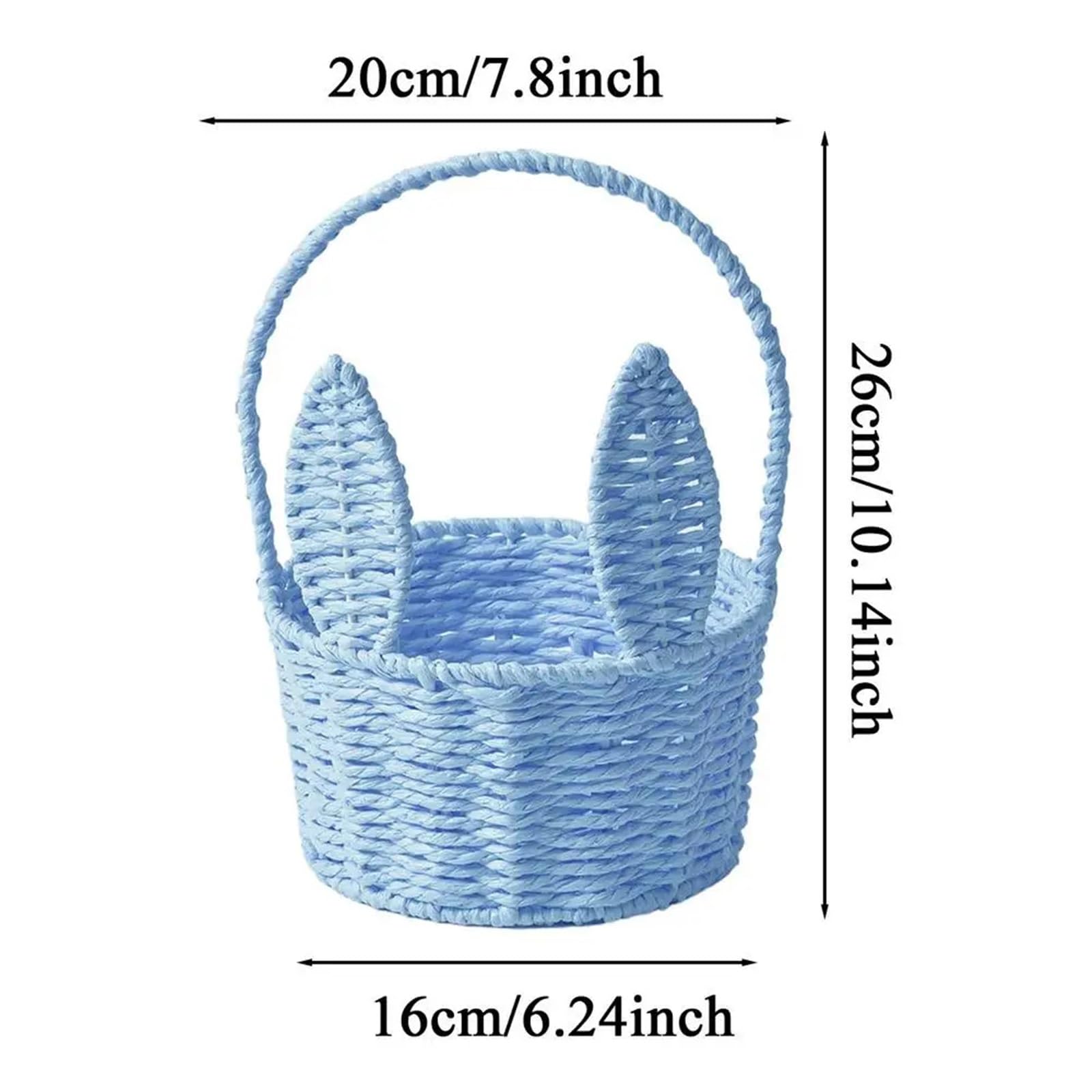 kosz na jajka. Kosz pleciony, ręcznie tkany, piknikowy, do zbierania jajek, kompaktowy, klasyczny, estetyczny, dekoracyjny sypialni, patio, pikniku(Blue)