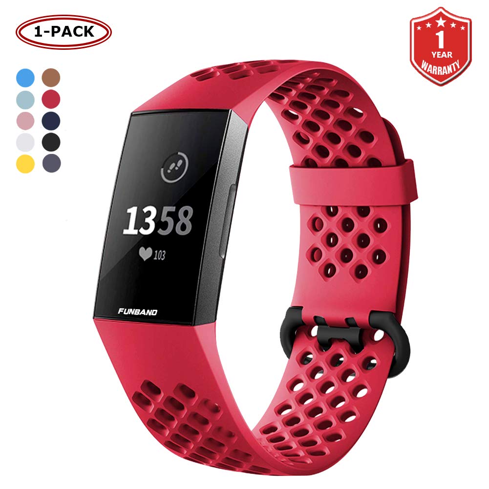 FunBand Fitbit Charge 3/Charge 4 Correa, Edición Especial Soft Silicona Deportes Recambio de Pulseras Ajustable Reemplazo Accesorios para Reloj Fitbit Charge 3/Charge 4 — view 13
