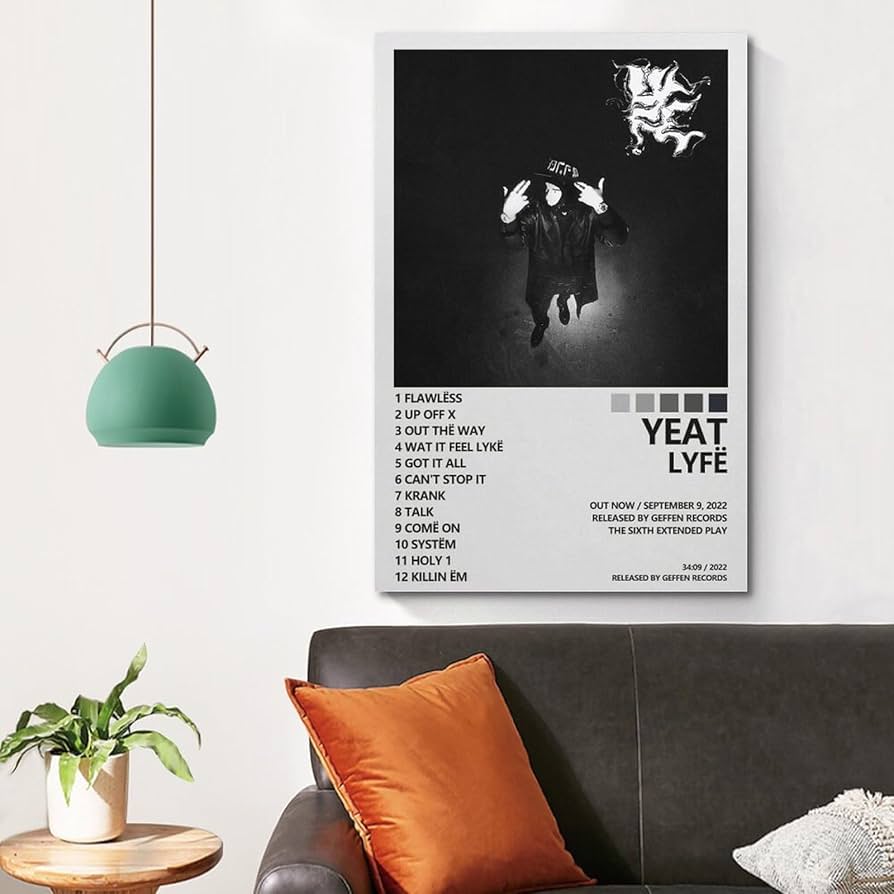 【額縁付き】 YEAT / LYFË A2ポスター Amazon.com: OrdaLi Yeat Poster Lyfe Poster Album Cover