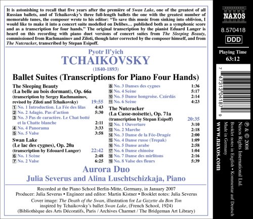Vista 3 de Tchaikovsky Ballet Suites Transcriptions for Piano 4 Hands