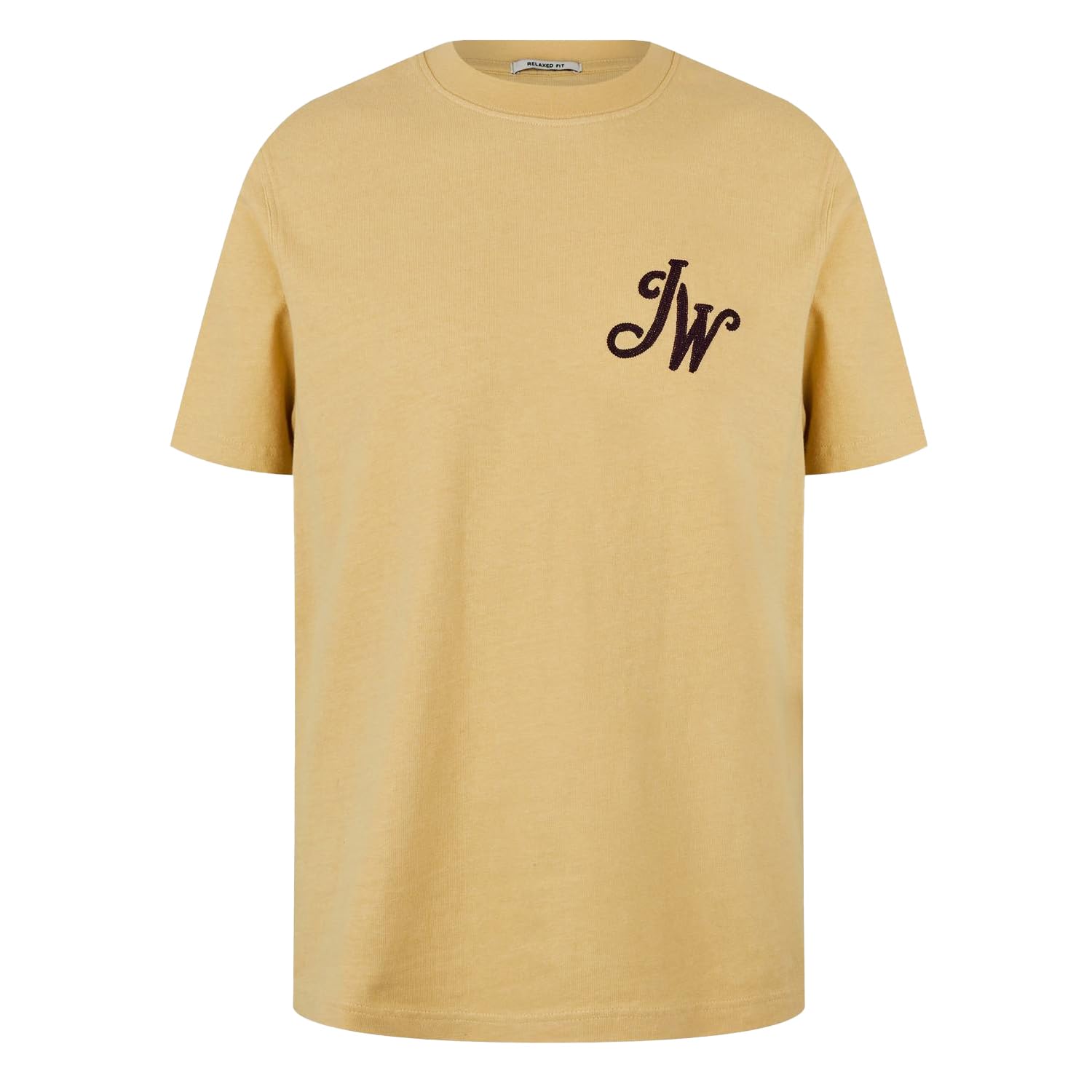 Jack Wills Men's Yellow Jw Script Initial Regular Fit T-Shirt in Size L, Sports Direct