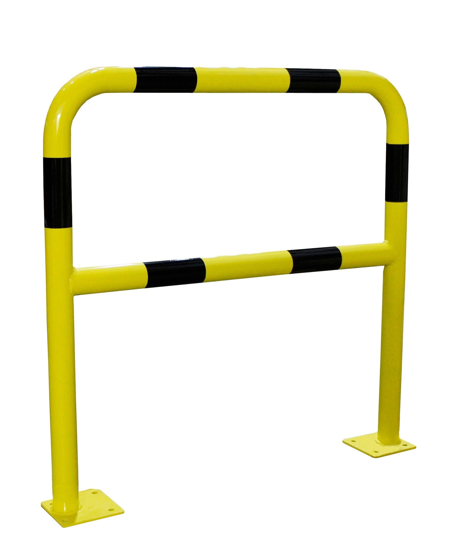 Barrière de sécurité acier noir/jaune 1000mm Ø40mm avec platine