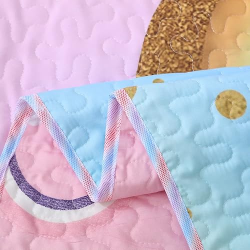 Miniatura 5 de Oecpkd Juego de ropa de cama de unicornio de microfibra suave con diseño de unicornio y arco iris para niños y niñas, decoración de dormitorio,