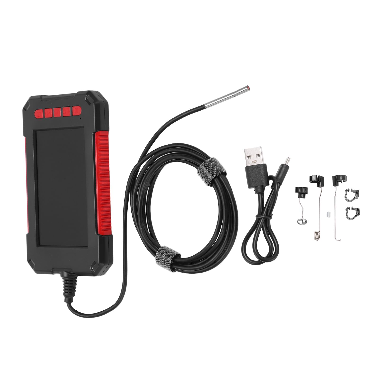 Telecamera di ispezione endoscopica HD 3,9 mm con schermo 4,3 pollici – sonda flessibile 2 m, illuminazione LED regolabile, resistente all’acqua IP67 per tubi e controllo industriale